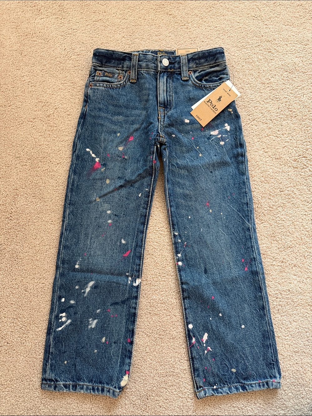 Polo by Ralph Lauren Men’s Paint-Splatter Blue Jeans
